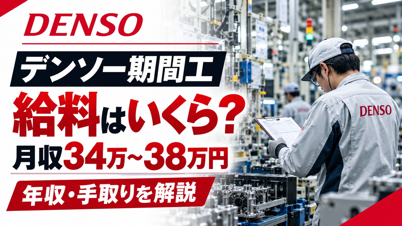 デンソー期間工の給料・月収・年収・手取りを解説する記事のアイキャッチ画像