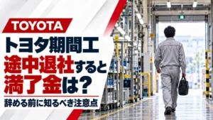 途中退社すると満了金はどうなる？トヨタ期間工を辞める前の注意点
